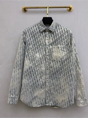 Dior Metallic Silver Monogram Top